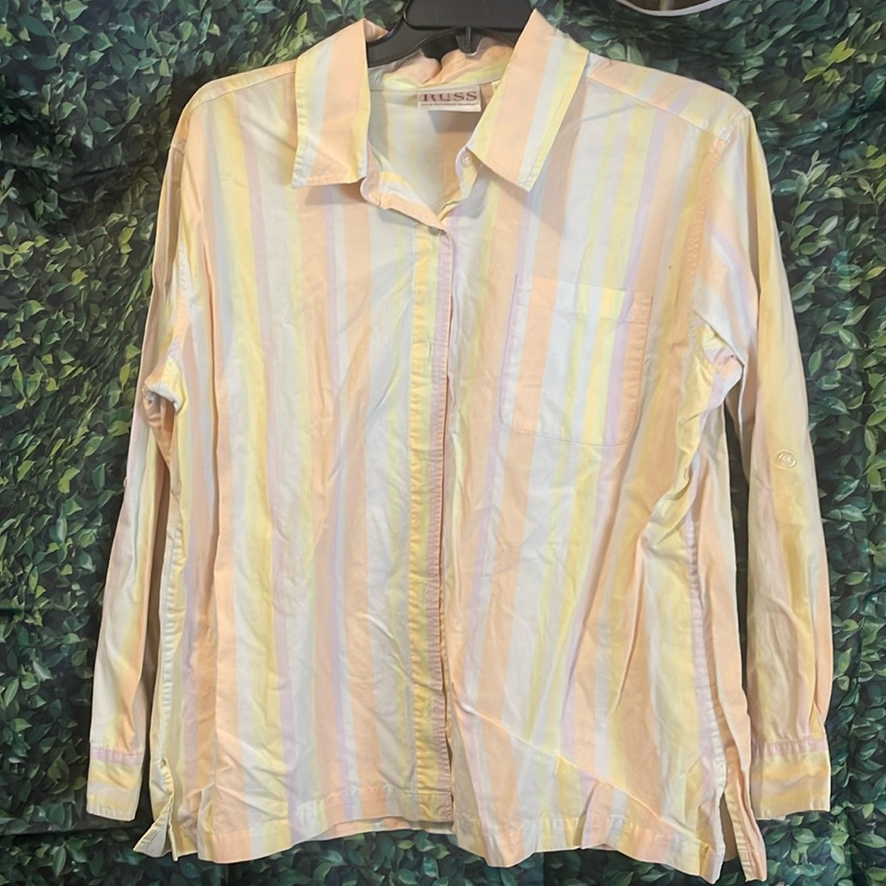 Vintage Russ striped button down shirt